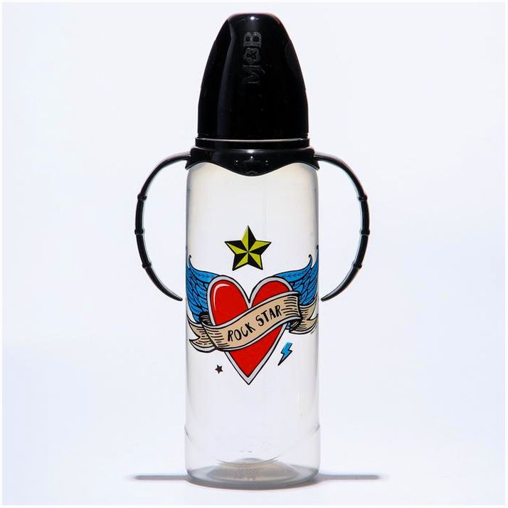 № 5399483 Бутылочка для кормления Rock Star, 250 мл цилиндр, с ручками