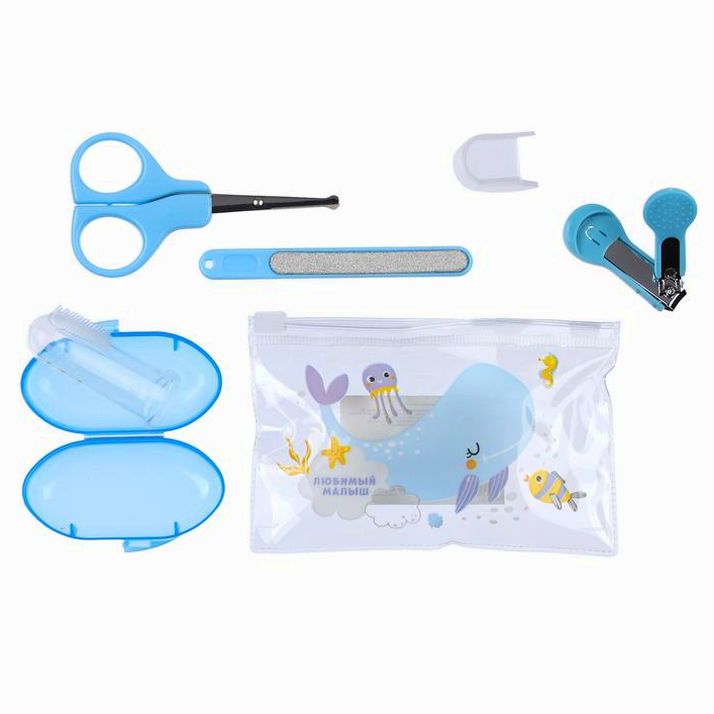 Картинка Набор маникюрный детский «Для Малыша», 4 предмета: ножнички, книпсер, пилочка, щётка (№3893567) от магазина Мир детей Товары для Новорожденных