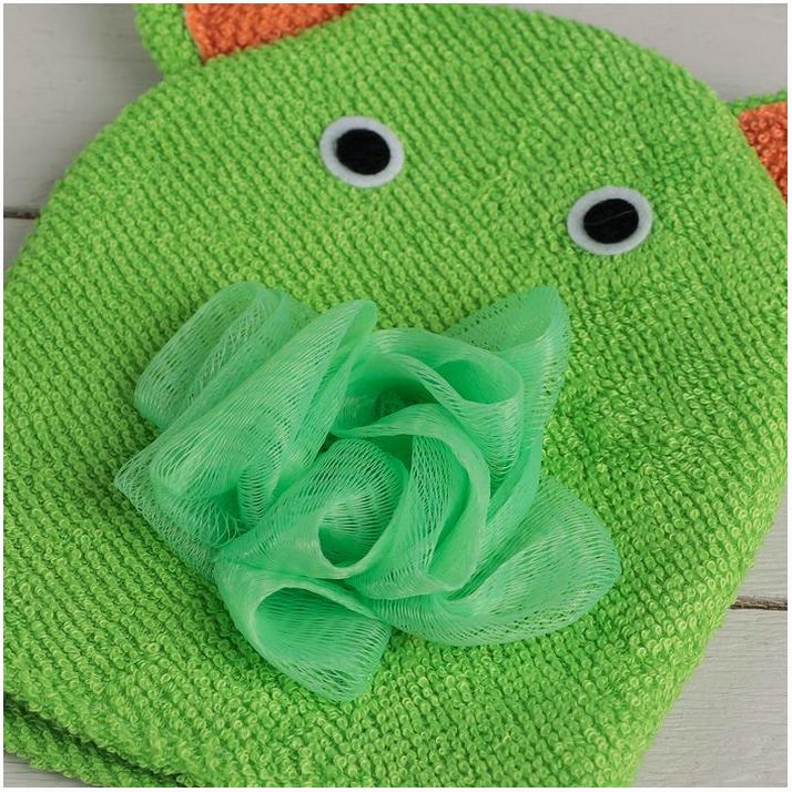 № 2812985 Мочалка-варежка детская для купания Доляна «Слоник», цвет МИКС