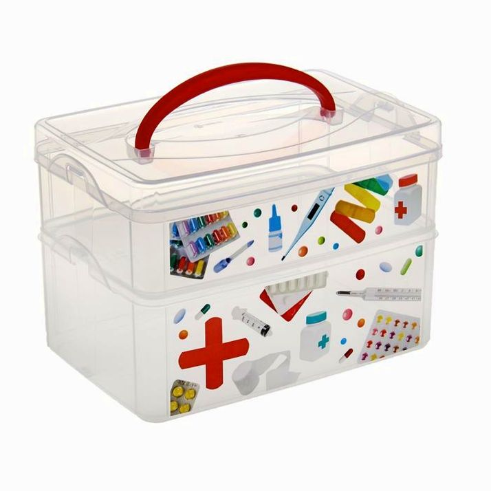 Контейнер универсальный Multi box, 2 секции, с ручкой и декором, рисунок МИКС артикул анонс 1100056