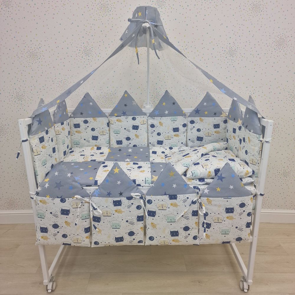 КПБ 18 пр (балдахин + борт + пододеяльник + одеяло + наволочка + подушка + простынь (бязь) 