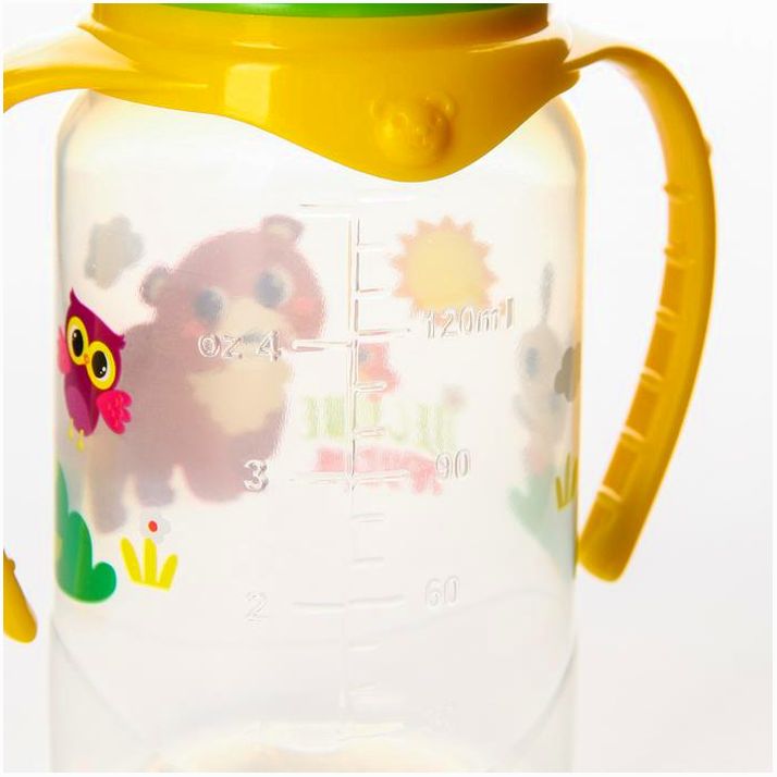 Картинка Бутылочка для кормления «Лесные друзья», классическое горло, 150 мл., от 0 мес., цилиндр, с ручками (№7987841) от магазина Мир детей Товары для Новорожденных