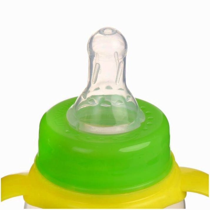 Картинка Бутылочка, клас горло, приталенная, с ручками, 150 мл, от 0 мес, цвет жёлтый МИКС (№2969765) от магазина Мир детей Товары для Новорожденных
