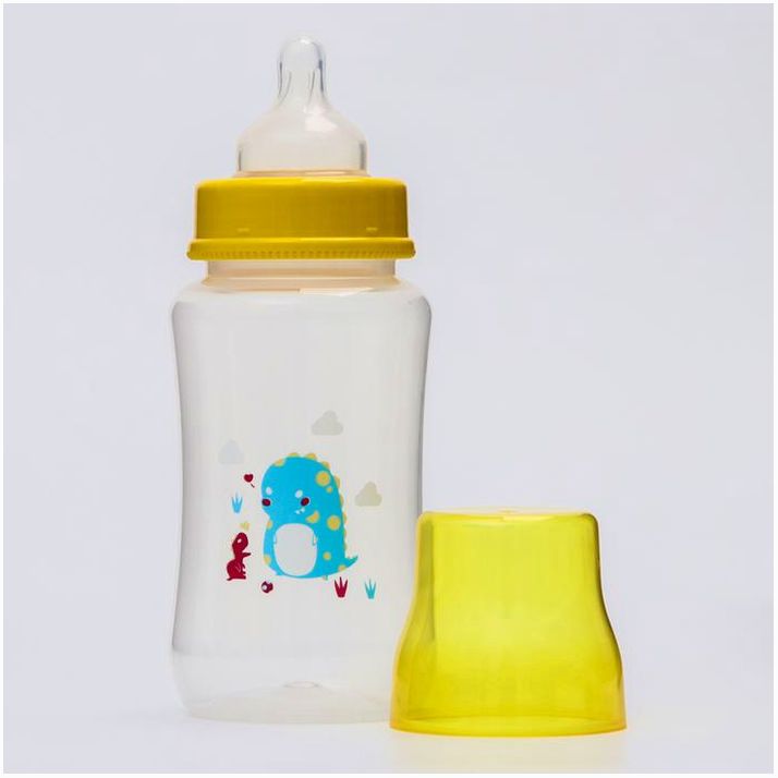 № 4770829 Бутылочка для кормления, 320 мл., широкое горло, цвет желтый