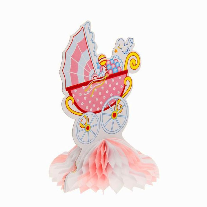 № 1037266 Гирлянда бумажная «Коляска», цвет розовый