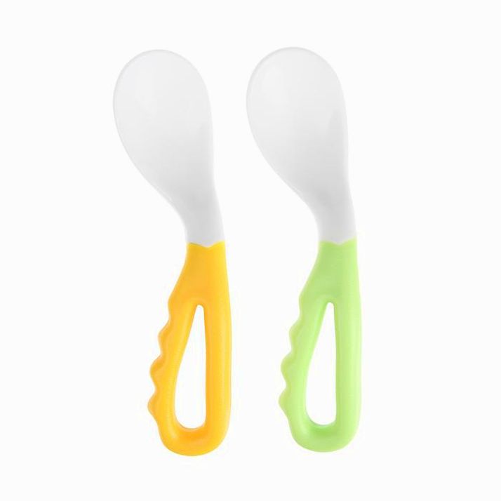 № 3780393 Набор детских ложек для кормления, 2 шт., цвет жёлтый/зелёный