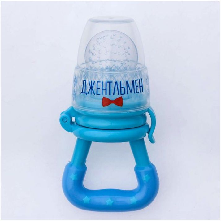 Ниблер «Джентльмен», с силиконовой сеточкой, цвет голубой артикул анонс 2279609