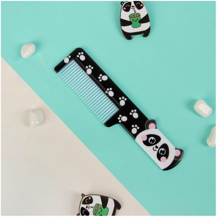 Расчёска фигурная «Милая панда», 14,5 ? 3,5 см артикул анонс 4563935
