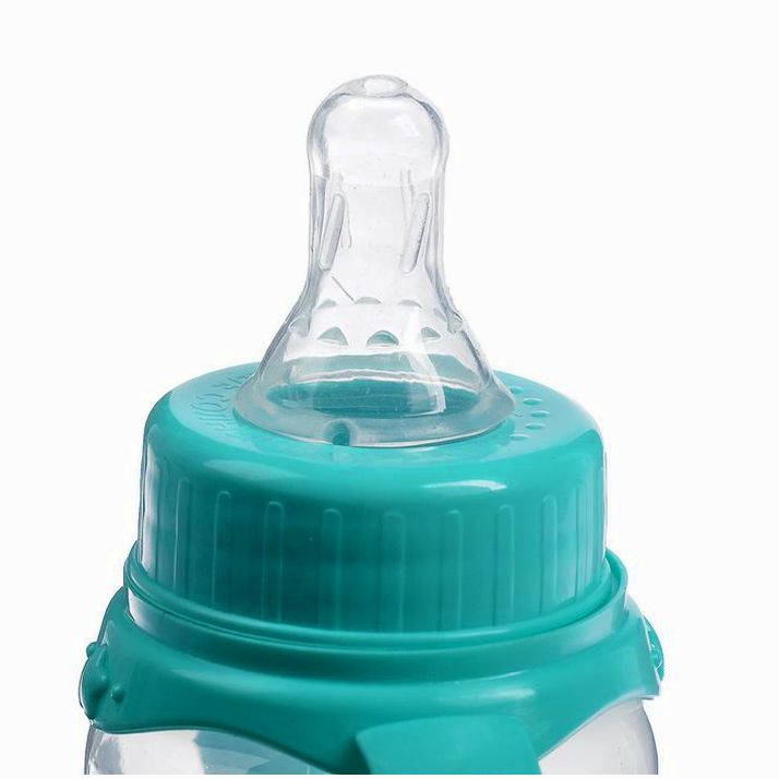 Картинка Бутылочка «Нежное облачно», классическое горло, с ручками, 250 мл., от 0 мес., цвет бирюзовый (№2969844) от магазина Мир детей Товары для Новорожденных