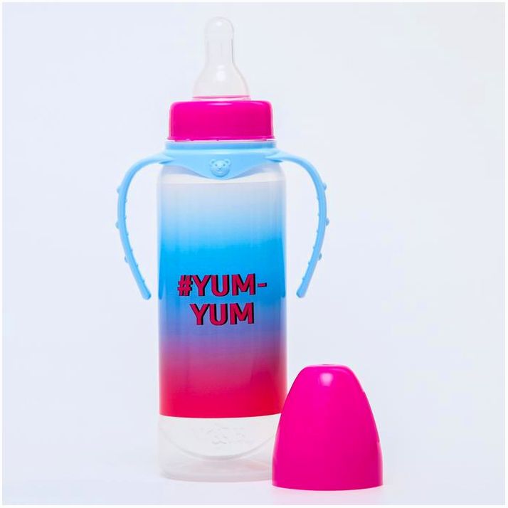 № 5399490 Бутылочка для кормления YUM-YUM, 250 мл цилиндр, с ручками