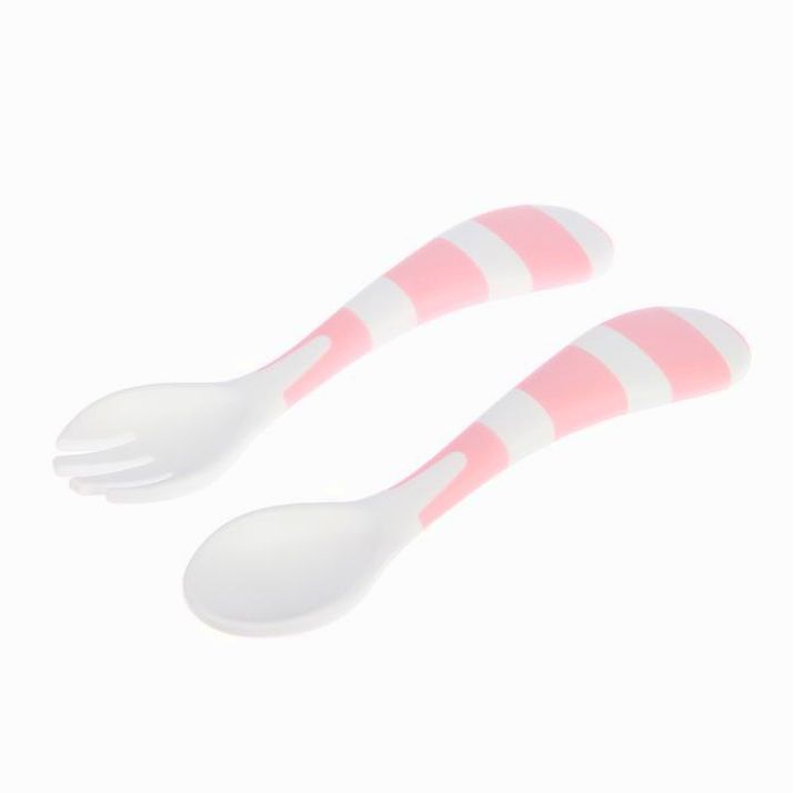 Картинка Столовые приборы в контейнере, 2 пр: вилка, ложка, цвет розовый (№3780391) от магазина Мир детей Товары для Новорожденных