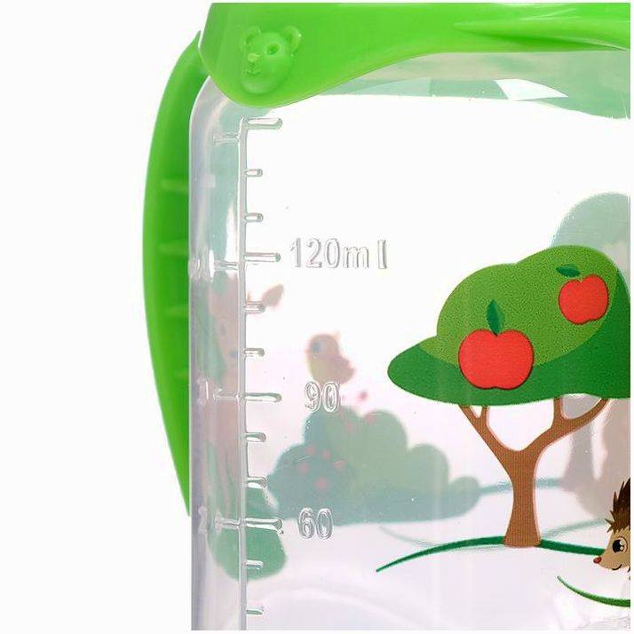 Картинка Бутылочка «Лесная сказка», классическое горло, с ручками, 150 мл., от 0 мес., цвет зелёный (№2969875) от магазина Мир детей Товары для Новорожденных