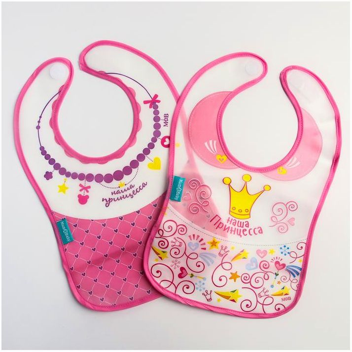 Нагрудник «Принцесса» непромокаемый на липучке, МИКС артикул анонс 5545671