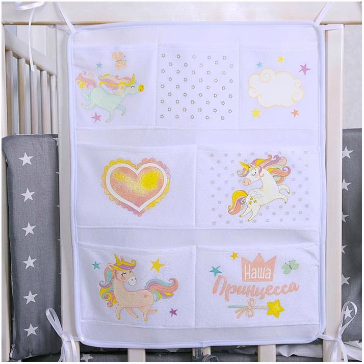 Картинка Органайзер на кроватку «Наша принцесса», 50 х 40 см, 7 карманов (№3714656) от магазина Мир детей Товары для Новорожденных