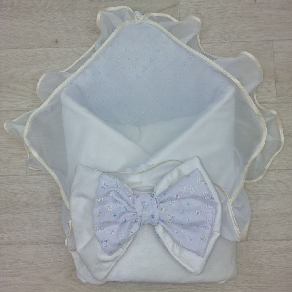 Комплект на выписку 3 пр: одеяло+уголок+бант (двухсторонний) артикул анонс 1876в-1-2_н_11