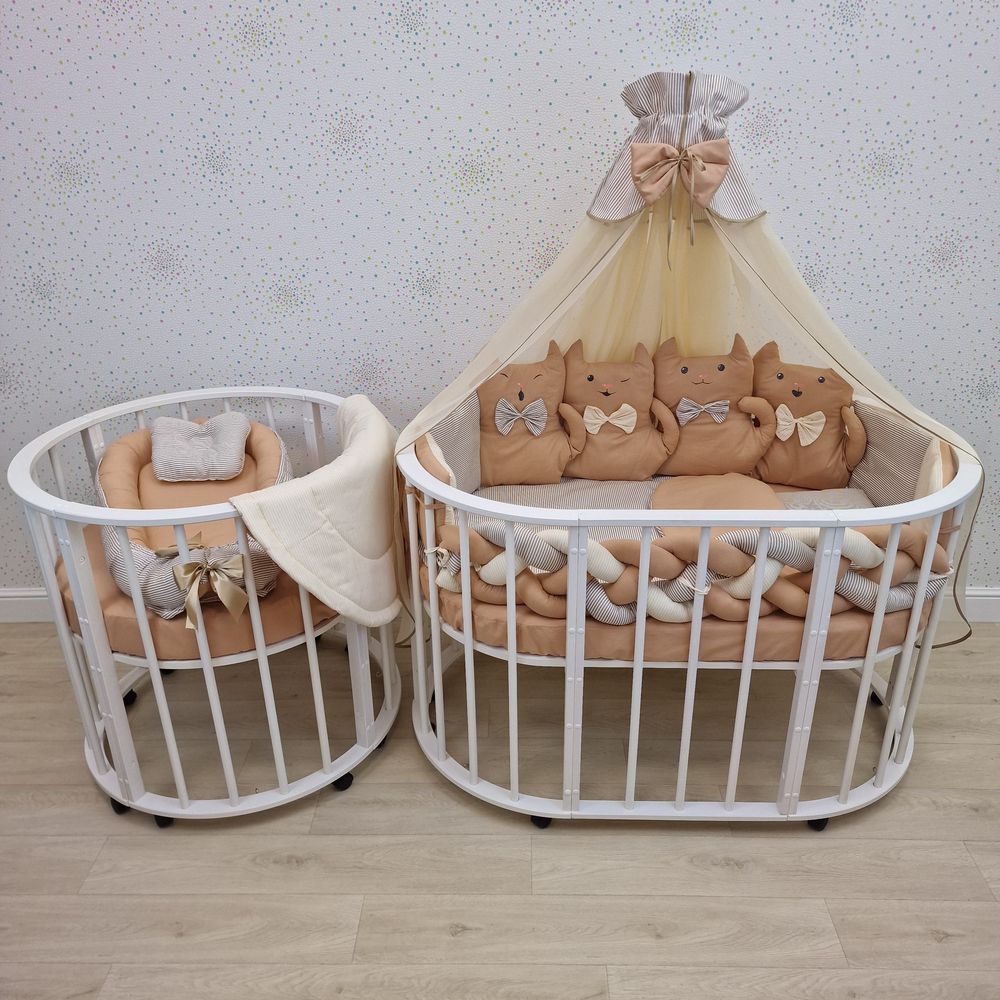 № 1184-О-1 КПБ 19 пр (балдахин + борт + пододеяльник + 2 одеяла + наволочка + 2 подуш + 2 прост + гнездо (бязь)