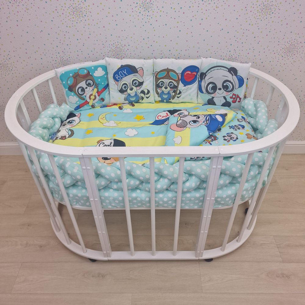 КПБ 10 пр (борт + пододеяльник + одеяло + наволочка + подушка + простынь (бязь) коса артикул анонс 1160-0-1Кбб_04