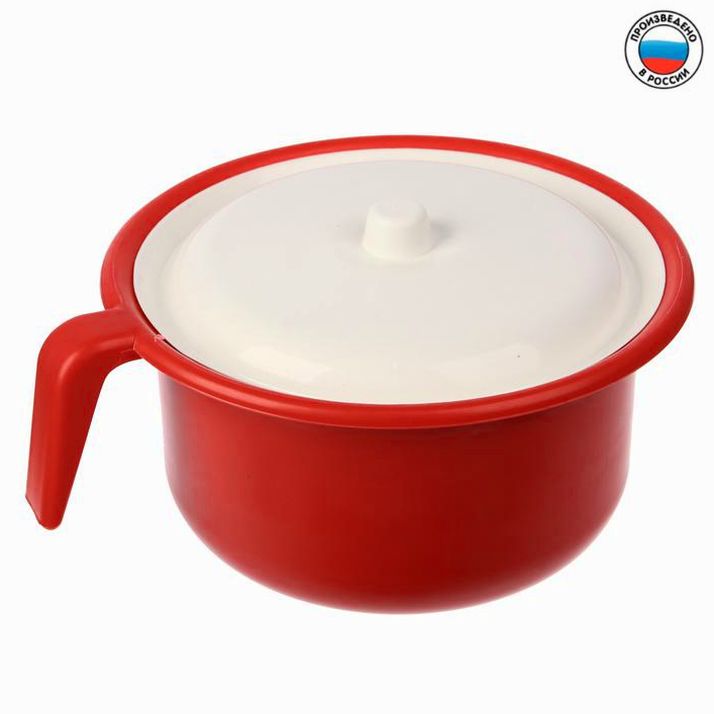 Горшок детский с крышкой, цвет красный, 1900 мл артикул анонс 4026632