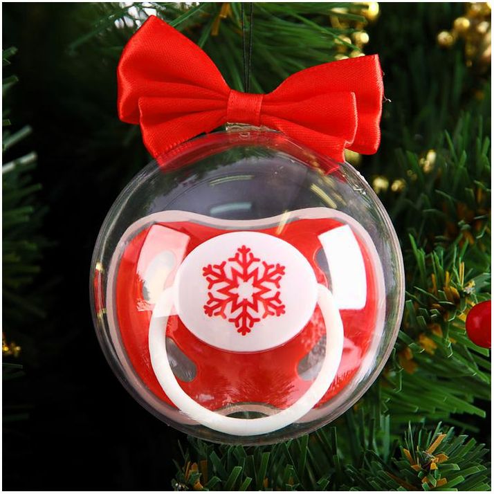 Новый год: пустышка  ортодонтическая «Снежинка», от 0 мес, подар упак, в новогоднем шаре артикул анонс 3781091