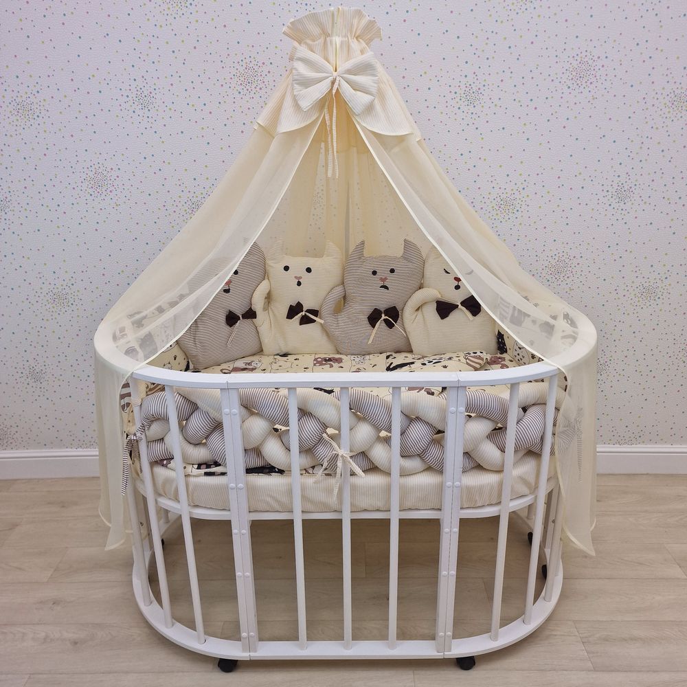 Картинка КПБ 15 пр (балдахин + борт + пододеяльник + одеяло + наволочка + подушка + простынь (бязь) (№1176-0-1) цвета в ассортименте от магазина Мир детей Товары для Новорожденных