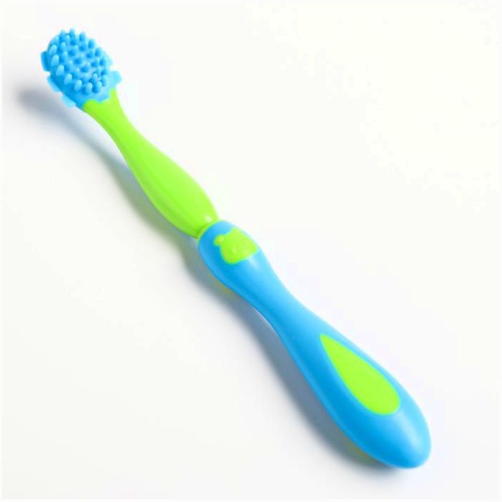 Прорезыватель, Крошка Я, щеточка, массажер для десен, от 6 мес, цвет зеленый/голубой. артикул анонс 4477739