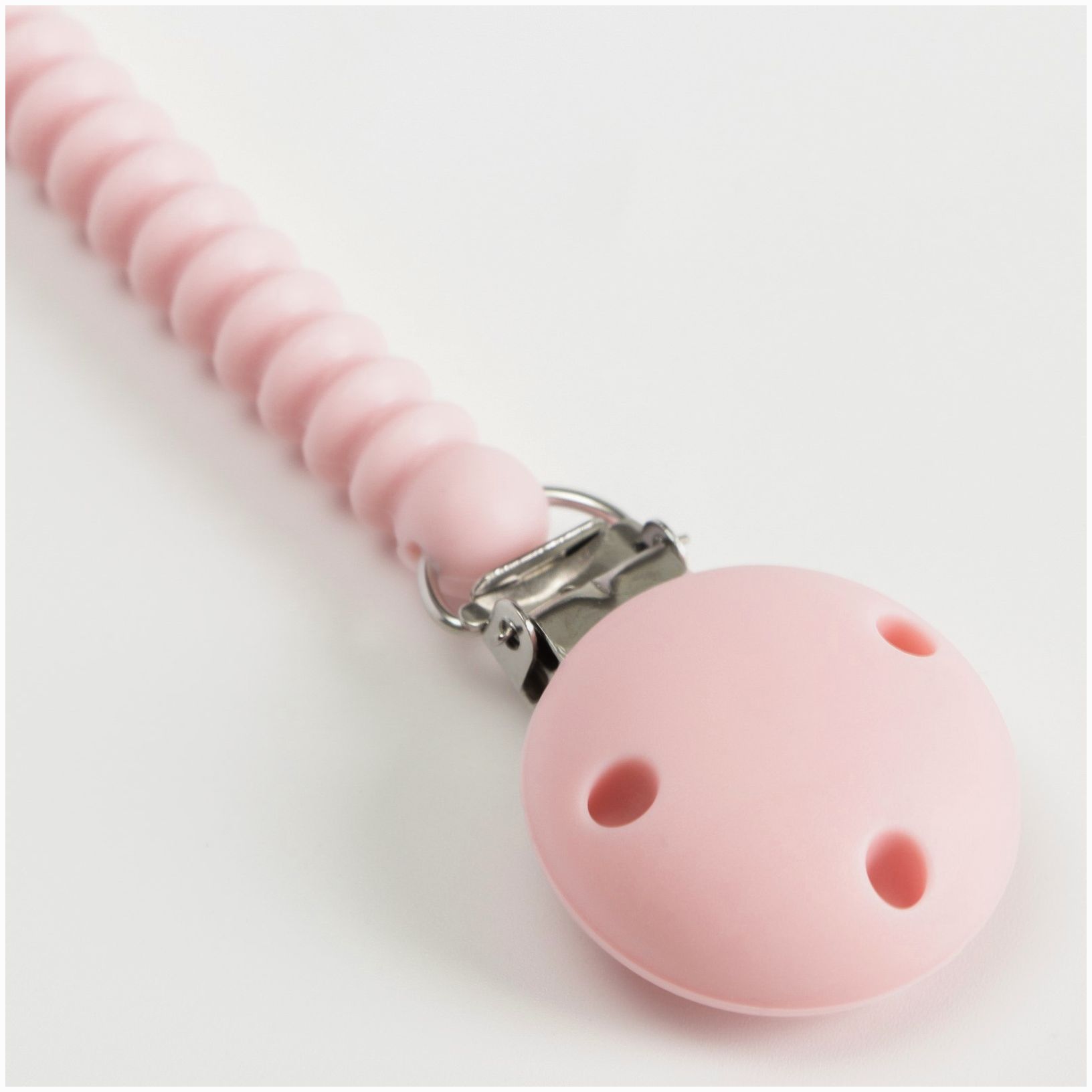 № 6977553 Держатель для соски - пустышки «Кольца», силиконовый, цвет розовый