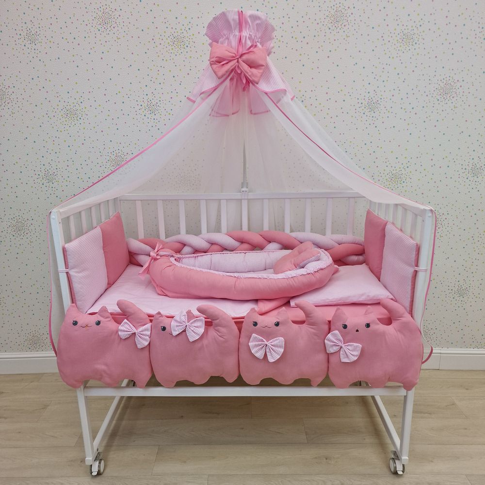 КПБ 17 пр (балдахин + борт + пододеяльник + одеяло + наволочка + 2подушки + простынь + гнездо (бязь) артикул анонс 1173-0-1_05