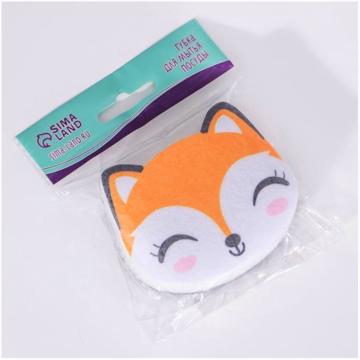 Картинка Губка поролоновая «Лиса» 8х6,6 см (№7621128) от магазина Мир детей Товары для Новорожденных