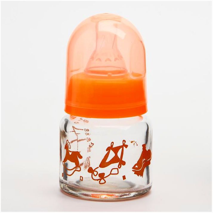 Бутылочка для кормления, классическое горло, 40 мл., от 0 мес., стекло, цвет МИКС артикул анонс 3973824