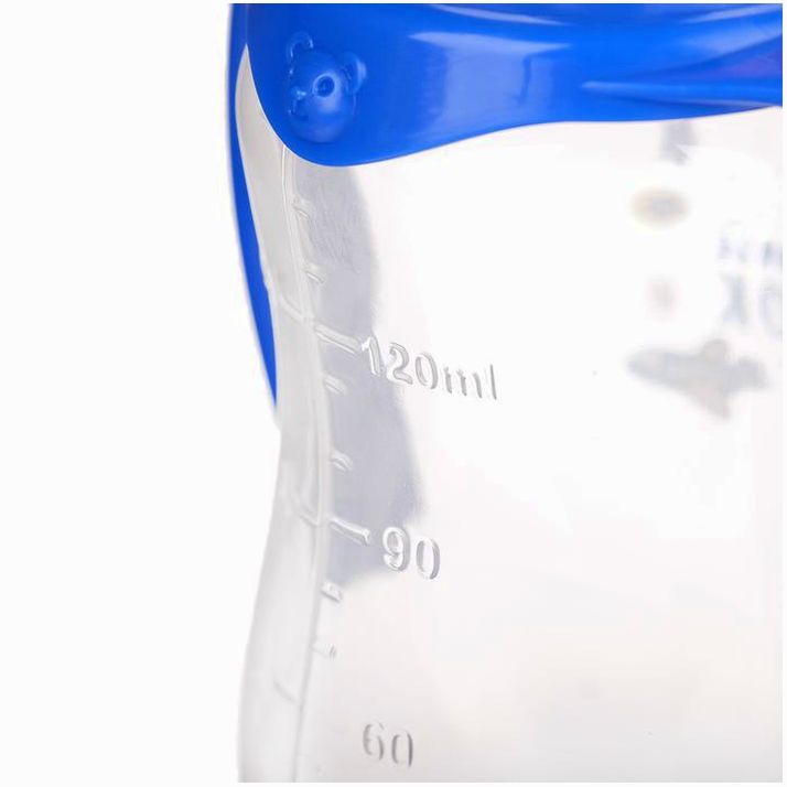 Картинка Бутылочка «Лучший ребёнок», классическое горло, приталенная, с ручками, 150 мл, от 0 мес, цвет синий (№2969867) от магазина Мир детей Товары для Новорожденных