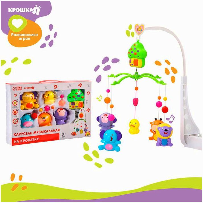 Картинка Мобиль музыкальный «Домик. Джунгли №2», заводной (№2810203) от магазина Мир детей Товары для Новорожденных