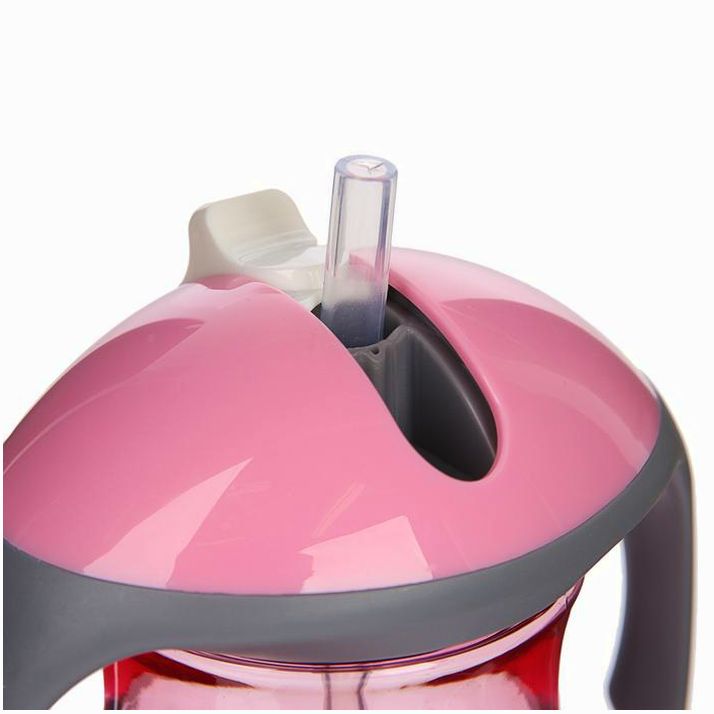 № 2825367 Поильник с трубочкой детский, 330 мл, от 9 мес., цвет розовый