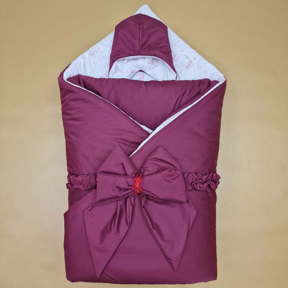 Комплект на выписку 5 пр: одеяло+комбинезон+шапочка+чепчик+бант артикул анонс 1892д-2-2_к