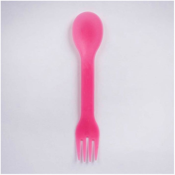 № 2257245 Ложка детская 2 в 1 «Вилка-ложка», от 5 мес., цвет розовый