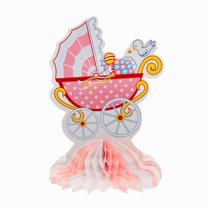 Гирлянда бумажная «Коляска», цвет розовый артикул анонс 1037266