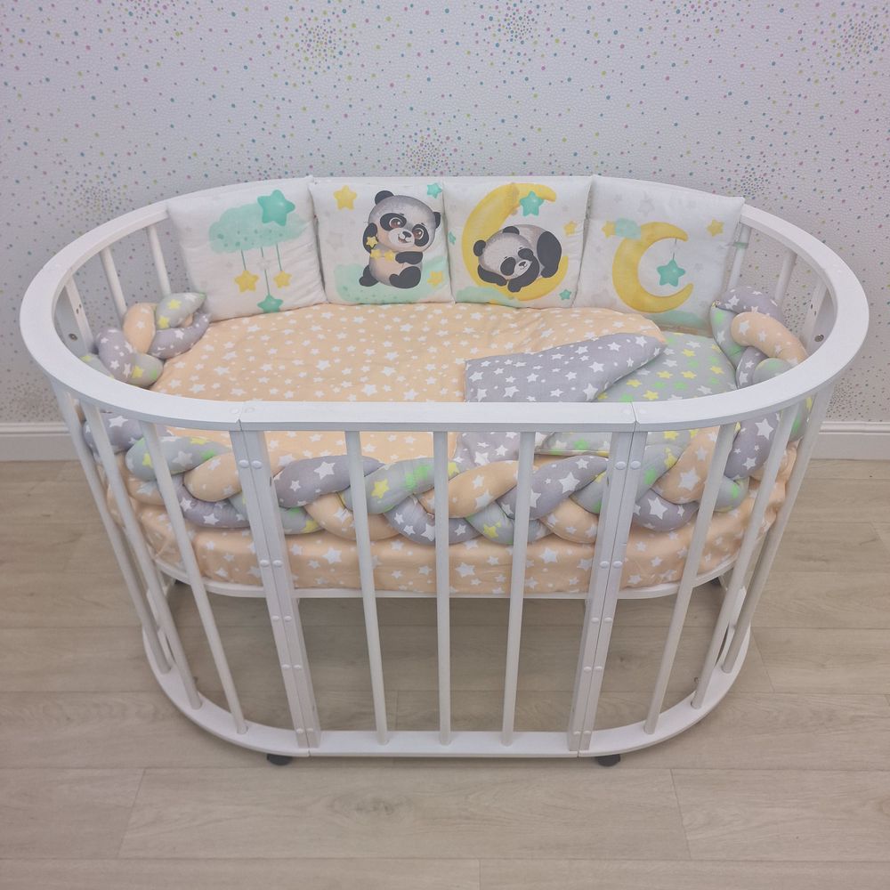 № 1160-0-1Кбб КПБ 10 пр (борт + пододеяльник + одеяло + наволочка + подушка + простынь (бязь) коса