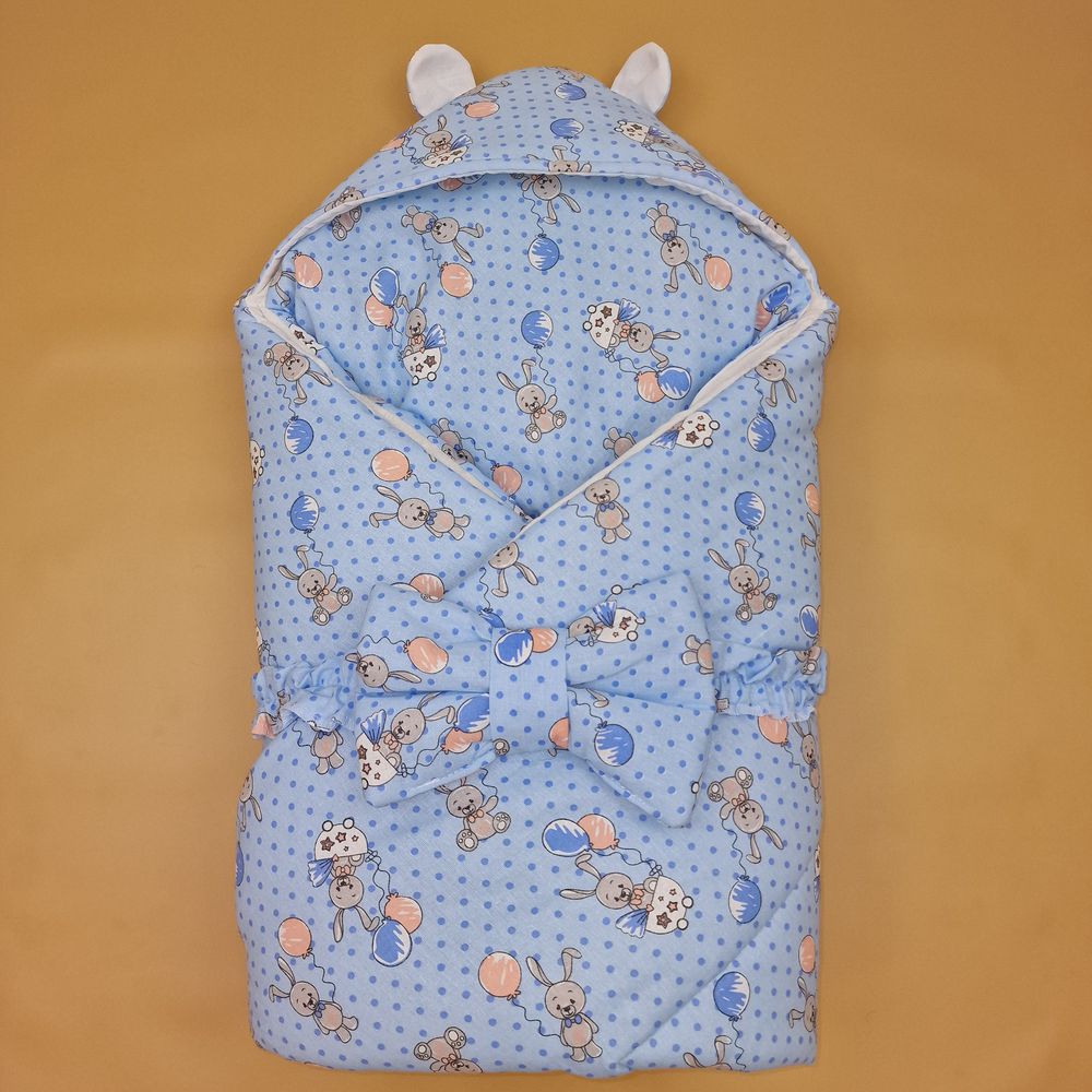 Комплект на выписку 2 пр: одеяло с капюшоном+бант (бязь) артикул анонс 1885б-0-1_м_07