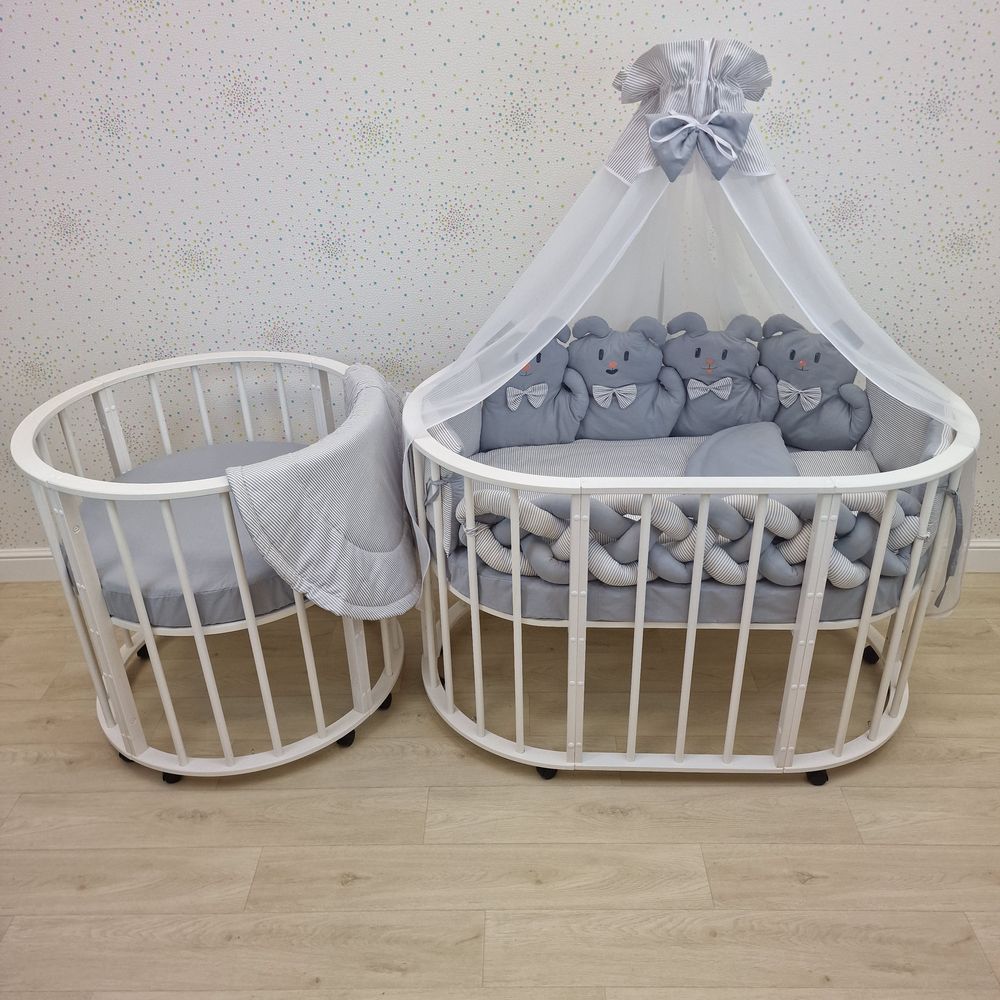 КПБ 17 пр (балдахин + борт + пододеяльник + 2 одеяла + наволочка + подушка + 2 простынки (бязь) артикул анонс 1187-О-1