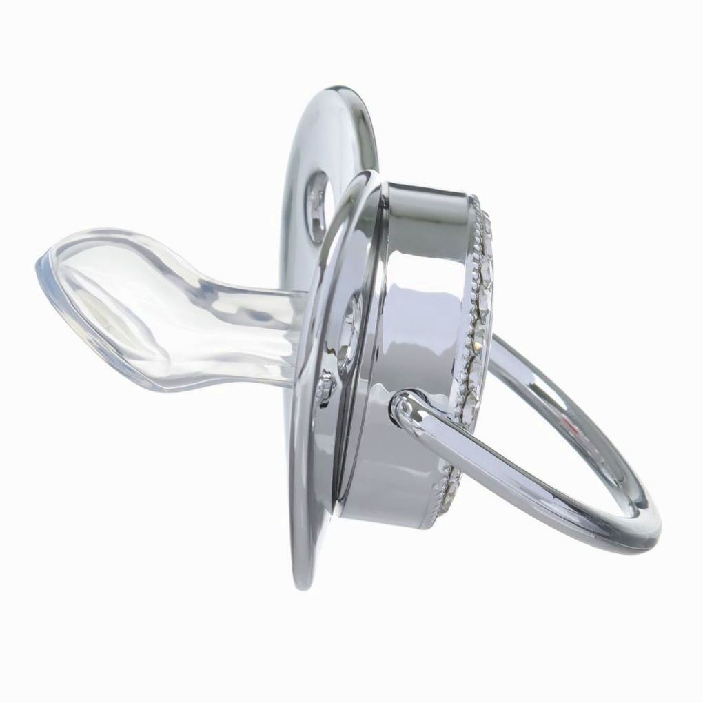 Картинка Соска - пустышка ортодонтическая, LITTLE ANGEL, с колпачком, +12мес., серебряная, стразы (№10092762) от магазина Мир детей Товары для Новорожденных