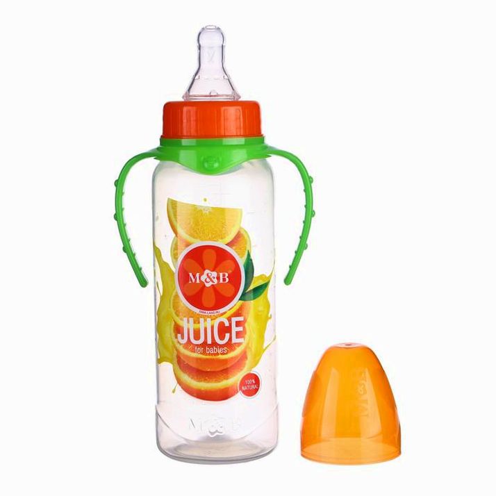 Картинка Бутылочка подарочная «Апельсиновый сок», классическое горло, 250 мл., от 0 мес., с соской, с ручками (№7369074) от магазина Мир детей Товары для Новорожденных