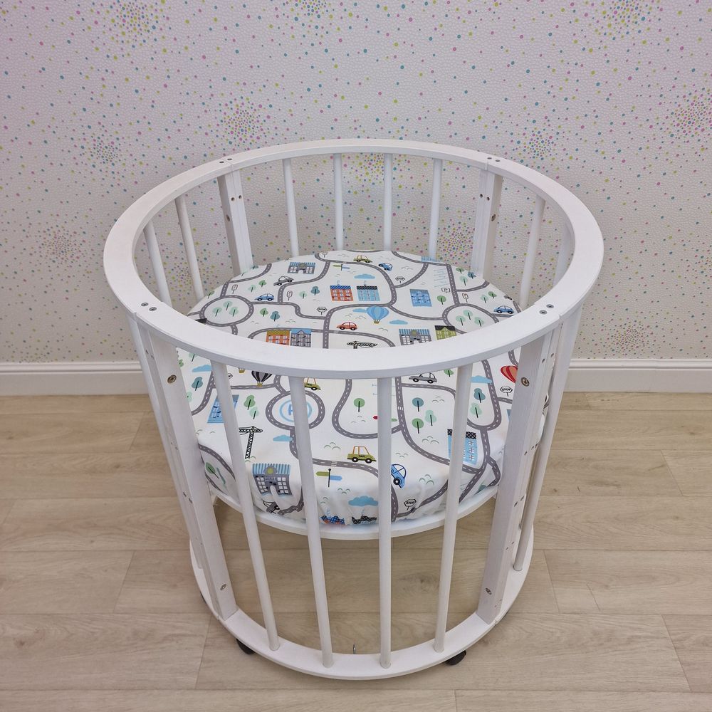 Простыня на резинке на круглую кровать (бязь) артикул анонс 255_15