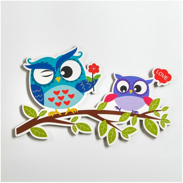 Картинка Декор настенный "Совушки", 21х33.5 см (№6959321) от магазина Мир детей Товары для Новорожденных
