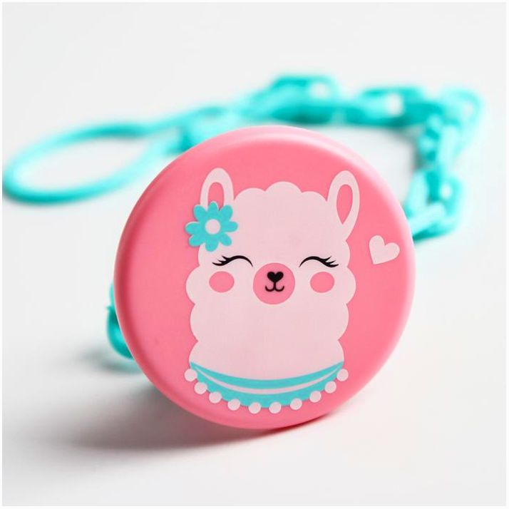 Картинка Держатель для соски - пустышки «Лама», на цепочке (№4734594) от магазина Мир детей Товары для Новорожденных