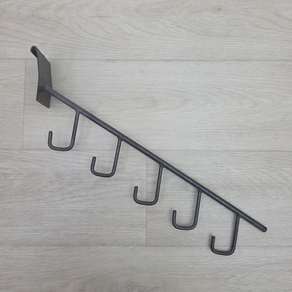 № Кр-5-45 Крючок (кронштейн) на торговую решетку (длина 45 см/5 вешалок)