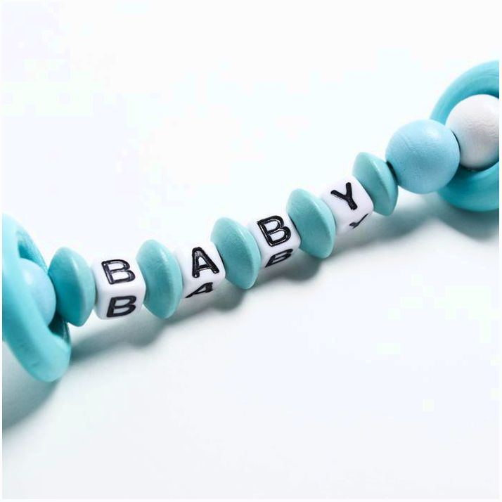 Картинка Держатель для соски - пустышки  «Мишка», дерев., цвет бирюзовый (№4155502) от магазина Мир детей Товары для Новорожденных