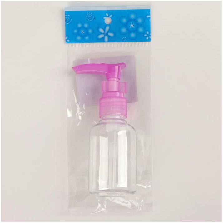 Картинка Бутылочка для хранения, с дозатором, 50 мл, цвет МИКС/прозрачный (№856419) от магазина Мир детей Товары для Новорожденных