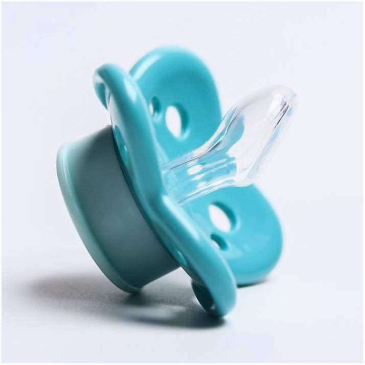 № 4770864 Соска-пустышка ортодонтическая, силикон, +0мес., цвет бирюзовый