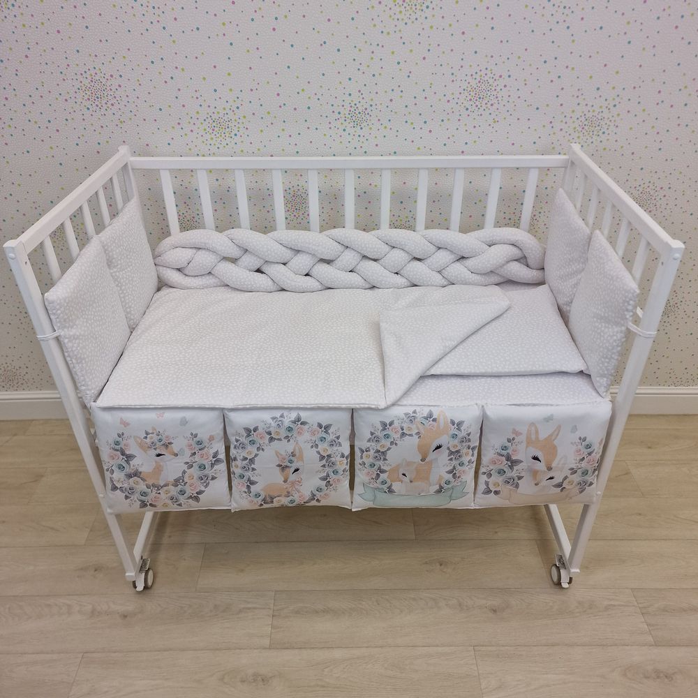 КПБ 14 пр (борт + пододеяльник + одеяло + наволочка + подушка + простынь (бязь) коса артикул анонс 1163-0-1Пбб_05