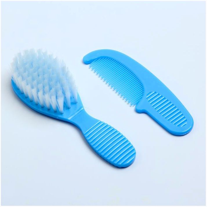 № 1917370 Расчёска детская + массажная щётка для волос, от 0 мес., цвет голубой, рисунок МИКС