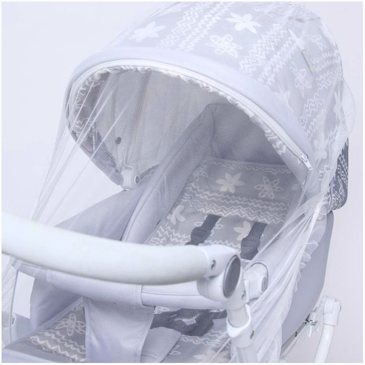 № 4940740 Универсальная москитная сетка для детской коляски 80х100 см, на резинке, цвет белый